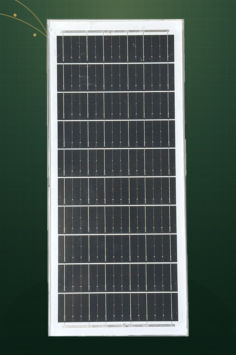 Front view of the separate solar panel on the official Emerald Circuit campaign backdrop